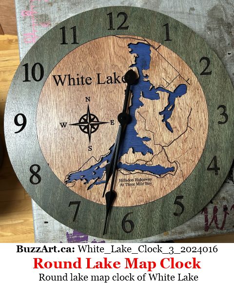 Round lake map clock of White Lake